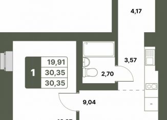 Продаю однокомнатную квартиру, 30.4 м2, Республика Башкортостан, село Миловка, 17