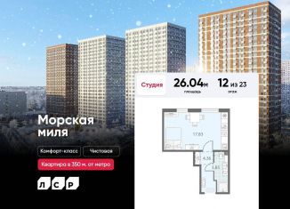 Продажа квартиры студии, 26 м2, Санкт-Петербург, муниципальный округ Юго-Запад