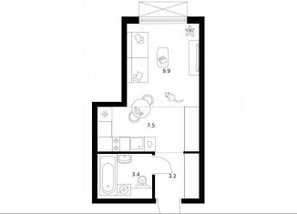 Продается квартира студия, 24 м2, Москва, жилой комплекс 2-й Иртышский, 1.3, ВАО