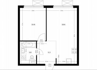 Продаю 1-комнатную квартиру, 38.3 м2, Москва, ЖК Большая Академическая 85, жилой комплекс Большая Академическая 85, к3.4