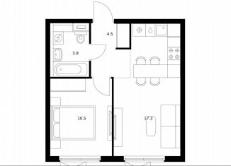 Продается однокомнатная квартира, 36.1 м2, Московская область