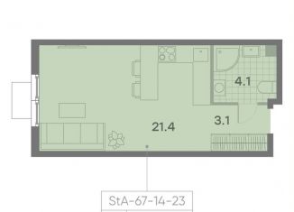 Квартира на продажу студия, 28.6 м2, Москва, ЖК Парксайд, 3, район Чертаново Центральное