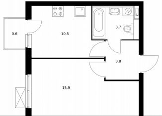 Продается 1-ком. квартира, 34.5 м2, Московская область