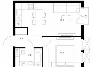 Продается 1-комнатная квартира, 36.3 м2, Московская область