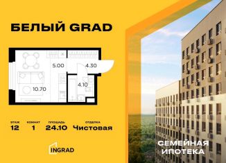 Продам квартиру студию, 24.1 м2, Мытищи, жилой комплекс Белый Grad, 12.2