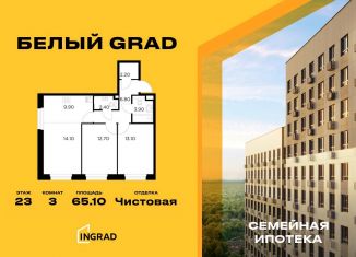 Продам 3-ком. квартиру, 65.1 м2, Мытищи, жилой комплекс Белый Grad, 12.2