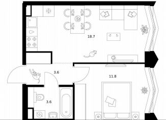 Продам однокомнатную квартиру, 37.7 м2, Москва, район Очаково-Матвеевское