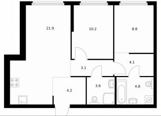 Продается 2-ком. квартира, 60.7 м2, Москва, жилой комплекс Барклая 6, к7, район Филёвский Парк