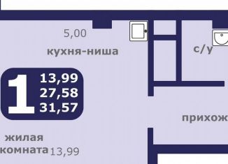 Продается 1-комнатная квартира, 31.6 м2, Красноярский край, улица Шевченко, 1