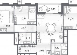 Продается трехкомнатная квартира, 76.6 м2, Санкт-Петербург, муниципальный округ Пискарёвка, Полюстровский проспект, 87