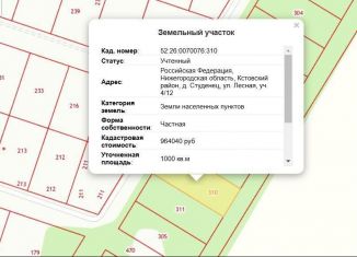 Земельный участок на продажу, 10 сот., деревня Студенец