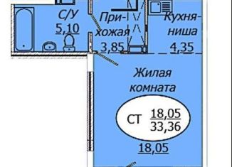 Продажа квартиры студии, 33.4 м2, Новосибирская область, 2-я Воинская улица, 51