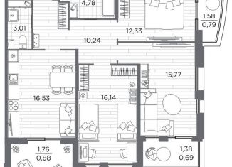 Продажа 3-ком. квартиры, 81 м2, Санкт-Петербург, муниципальный округ Пискарёвка