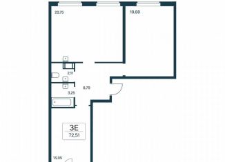 Продается 2-комнатная квартира, 72.3 м2, Ленинградская область, Цветной бульвар, 9к1