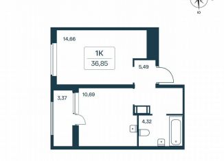 Продается 1-ком. квартира, 36.7 м2, городской посёлок Янино-1, Цветной бульвар, 9к1