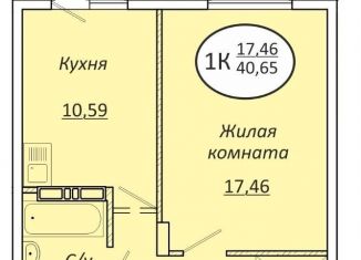 Продажа 1-комнатной квартиры, 40.7 м2, Новосибирск