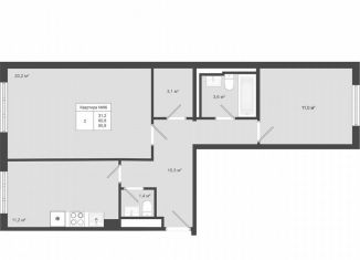 Продам 2-комнатную квартиру, 60.8 м2, Москва