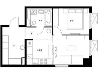 Продажа 1-комнатной квартиры, 41 м2, Москва, улица Мостотреста