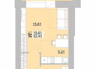 Продается квартира студия, 32.4 м2, Берёзовский