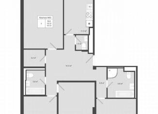 Продам четырехкомнатную квартиру, 101.9 м2, деревня Яковлево