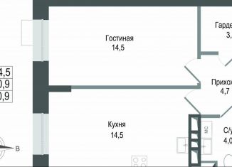 Продаю однокомнатную квартиру, 40.9 м2, Королёв