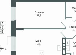 Однокомнатная квартира на продажу, 40.9 м2, Королёв