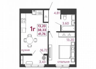 Продаю 1-ком. квартиру, 41.8 м2, Пензенская область