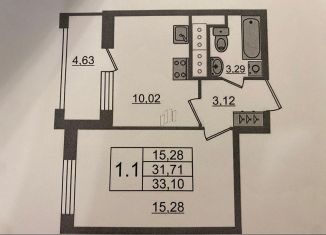 Сдам 1-комнатную квартиру, 31.5 м2, Санкт-Петербург, Новолитовская улица, 14, метро Лесная