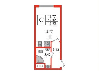 Продается квартира студия, 19.3 м2, Санкт-Петербург, проспект Крузенштерна, 4, муниципальный округ Гавань