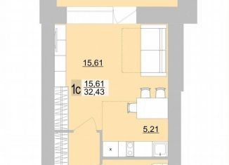 Квартира на продажу студия, 32.4 м2, Берёзовский