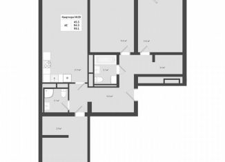 Продажа четырехкомнатной квартиры, 95.1 м2, деревня Яковлево