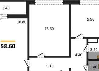 Продается двухкомнатная квартира, 58.6 м2, Воронеж, улица Пескова, 6, Центральный район