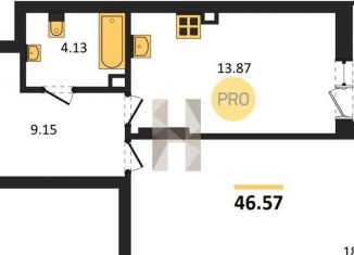 Продажа 1-комнатной квартиры, 46.6 м2, Новосибирск