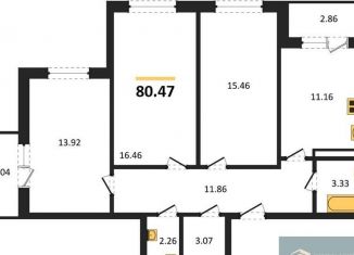 Продаю трехкомнатную квартиру, 80.5 м2, Воронеж, улица 45-й Стрелковой Дивизии, 259/27