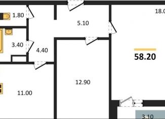 Продам двухкомнатную квартиру, 58.2 м2, Воронеж, улица Пескова, 6, Центральный район