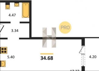 Продам квартиру студию, 34.7 м2, Новосибирская область