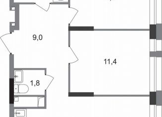 Продается 2-ком. квартира, 57.7 м2, Москва