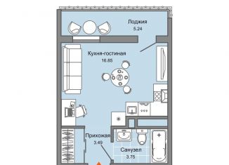 Продам квартиру студию, 27 м2, Ульяновск, улица Генерала Кашубы, 4