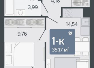 Продам однокомнатную квартиру, 35.2 м2, Екатеринбург, Короткий переулок, 4