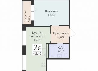 Продаю 2-комнатную квартиру, 42.4 м2, Воронеж, Ленинский район