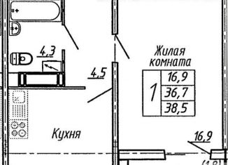 Продажа 1-ком. квартиры, 38.5 м2, Воронеж, улица Шишкова, 140Б/23, Центральный район