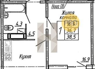 Продаю 1-комнатную квартиру, 38.5 м2, Воронеж, улица Пескова, 6, Центральный район