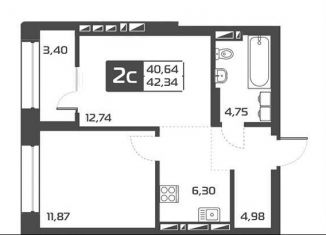 Продам 2-комнатную квартиру, 42.3 м2, Новосибирск, Октябрьский район, Выборная улица, 133/1