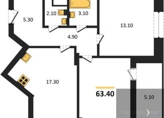 Продам двухкомнатную квартиру, 63.4 м2, Воронежская область, улица Красных Партизан, 35