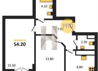 Продам двухкомнатную квартиру, 54.2 м2, Воронеж, улица Красных Партизан, 35