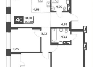 Продам четырехкомнатную квартиру, 80.4 м2, Новосибирск, Октябрьский район, Выборная улица, 133/1