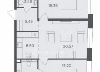 Продам трехкомнатную квартиру, 73 м2, Москва, жилой комплекс Форивер, 8, метро Автозаводская