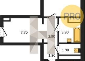 1-комнатная квартира на продажу, 47.7 м2, Воронеж, улица Пескова, 6