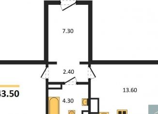 Продажа 1-ком. квартиры, 43.5 м2, Воронеж, улица Полковника Богомолова, 1