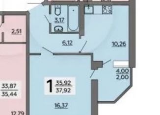 Продажа 1-ком. квартиры, 38 м2, Воронеж, улица Саврасова, 86, ЖК Мандарин